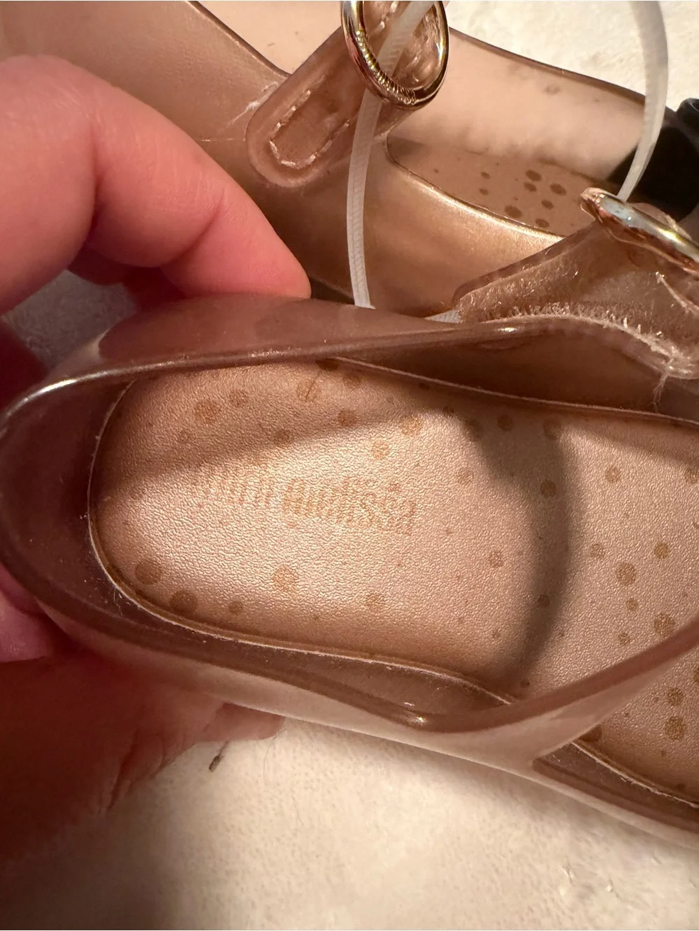 Girls Two-Tone Mary Jane Shoes in Nude and Black